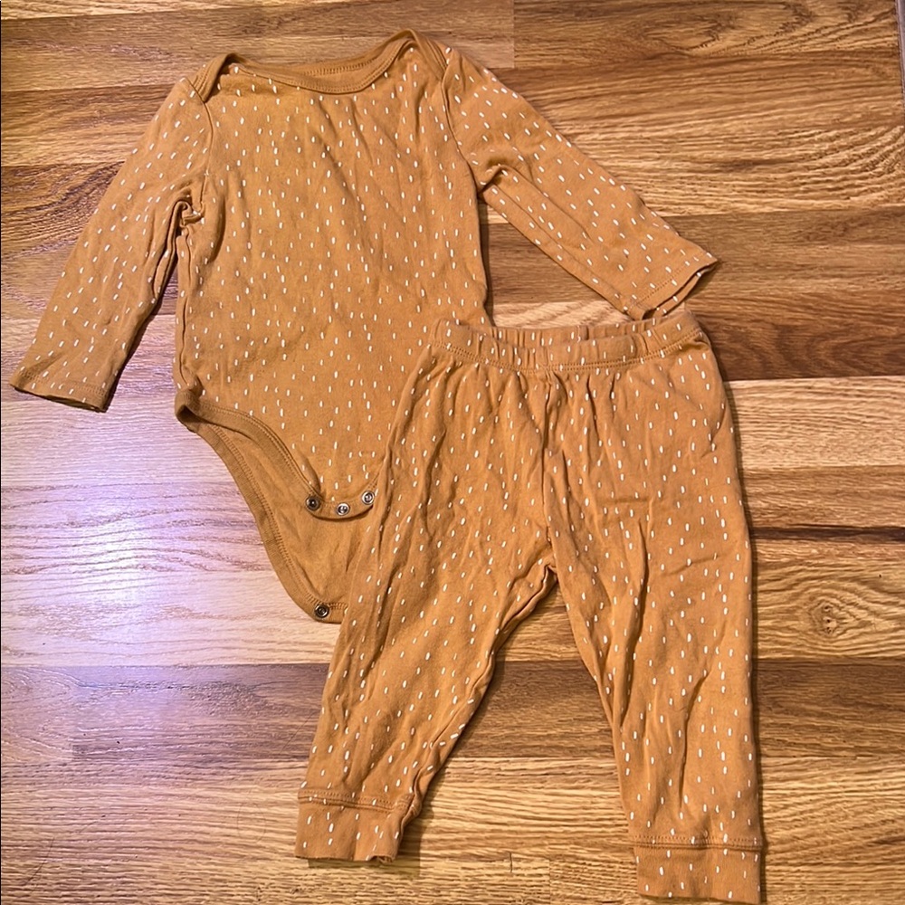 Orange Baby Onesie and Pants Set